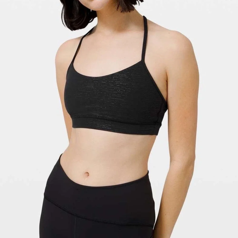 Lululemon‎ Flow Y Bra Nulu Black Sports Bra Size 2
